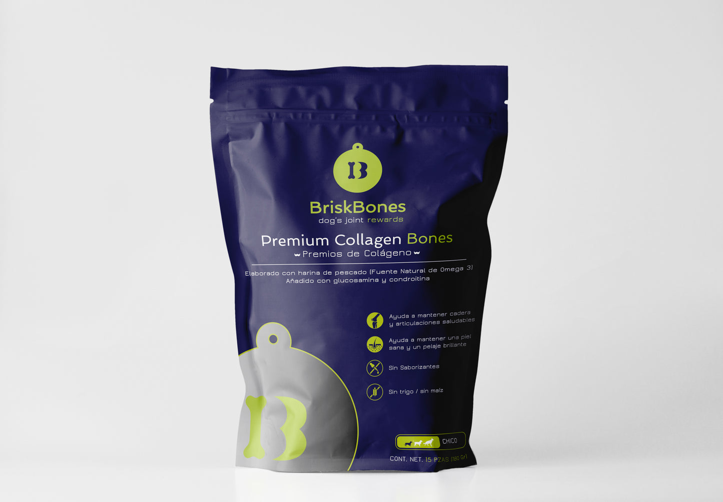 Bolsa de huesos masticables de colágeno